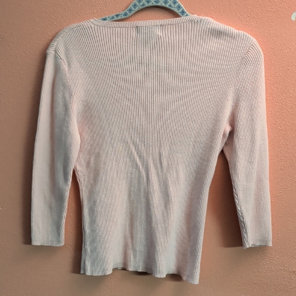 Style & Co. Pink Ribbed Blouse - Picture 2 of 3